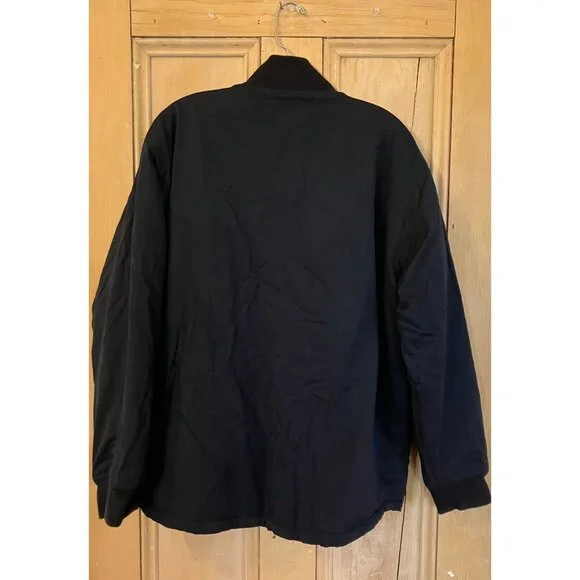 BYLT Mens Hi-Lo Reversible Quilted Maroon Bomber Jacket Size XL Black FA EXC - Picture 8 of 10